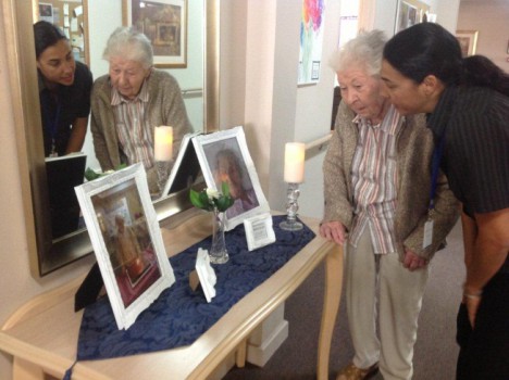 UnitingCare Farmborough Aged Care Centre resident Muriel Jenkins and staff member Fatima Todorovski reflect on the life of a resident who recently passed away