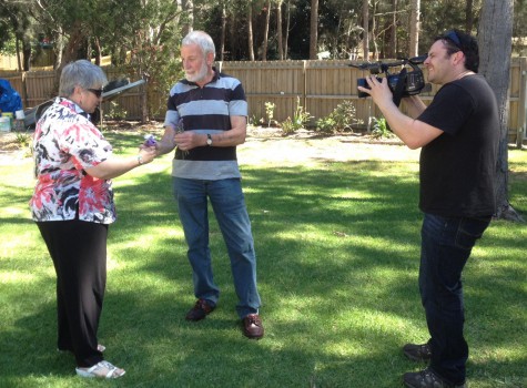 Ros and John Carnie being filmed for their part in You’re Not Alone, Discussing Dementia