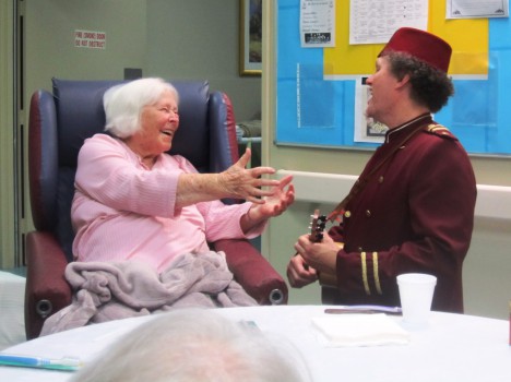Residents, like Flora Relph, were entertained during the evacuations.