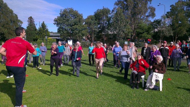 The outdoor exercise class, organised by CCNB as part of the open day