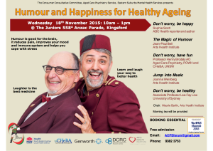 HUMOUR and HAPPINESS for HEALTHY AGEING @    The Juniors | Kingsford | New South Wales | Australia
