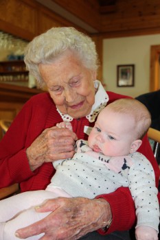 4-month-old Olivia having a play with Kapara resident Hope Kallin