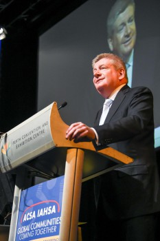 Senator Mitch Fifield addressing the Perth audience. Photo: Richard O'Leary