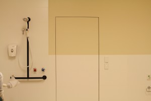 An inconspicuous door in the bathroom