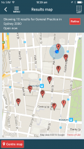 healthdirect app FIND A HEALTH SERVICE