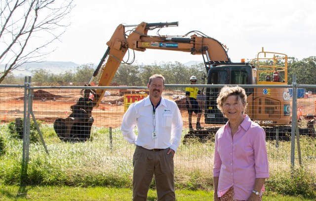 low res Carinity Brownesholme Village Manager Garry Slik and Kay Clement at the site of the new aged care development in Highfields