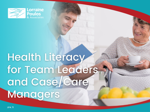 Health Literacy for Team Leaders and CaseCare Managers AAA Banner