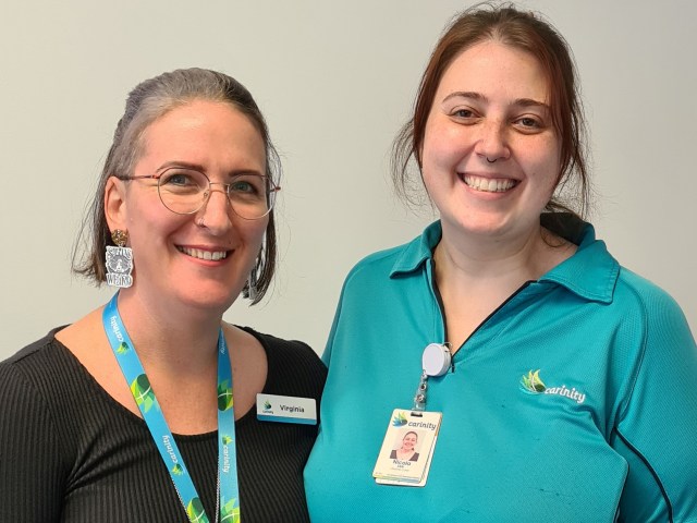 Virginia Vaughan and Nicole Lee care for seniors in their roles at Carinity Home Care Rockhampton