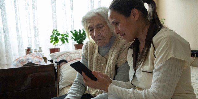 Home caregiver. Health care nursing services for seniors.