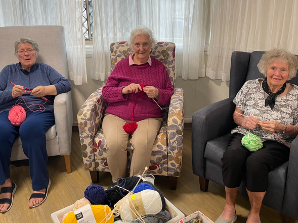TriCare knitters Eva, Beth and Dell