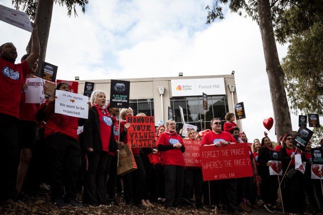 Bolton Clarke stop work rally
