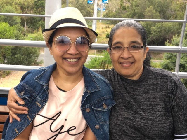 Carer Aruna and her daughter Morina