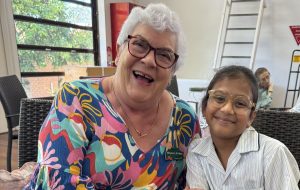 Resident Margaret Taylor and penpal Zaara (1)
